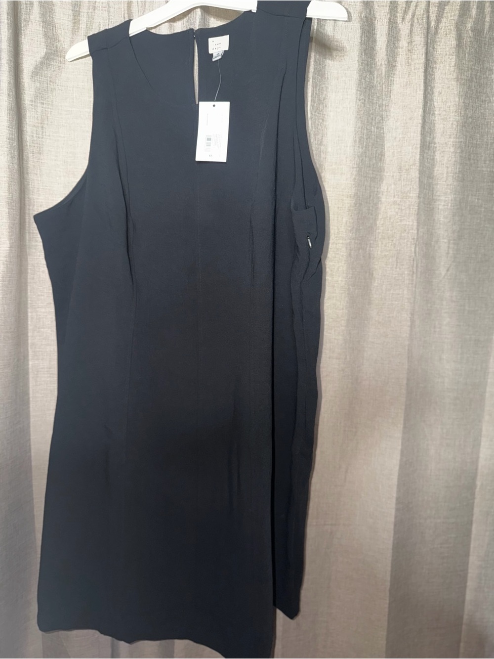 A New Day Women’s Black Sleeveless Sheath Midi Dress with hook and eye closure